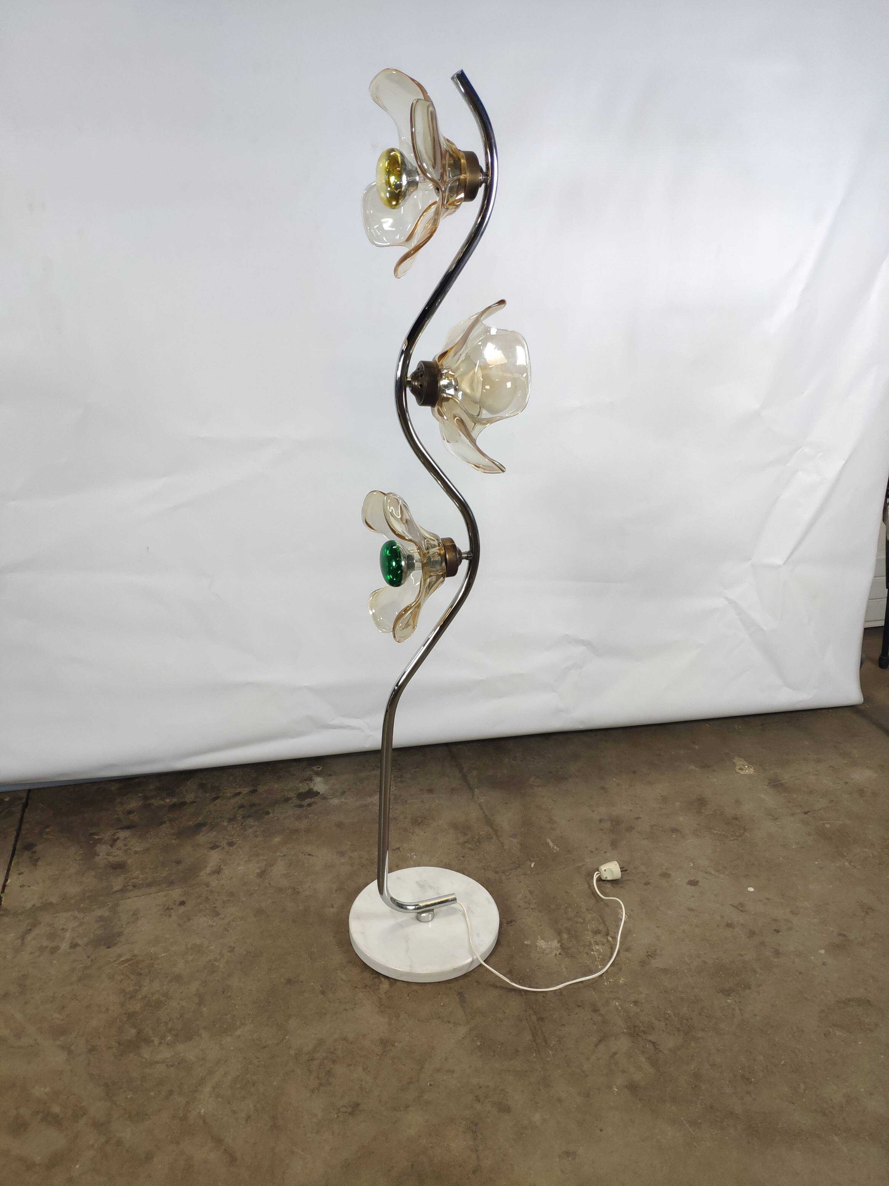 Flower lamppost, Murano Mazzega, 1960