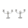 Pair of silver metal candlesticks