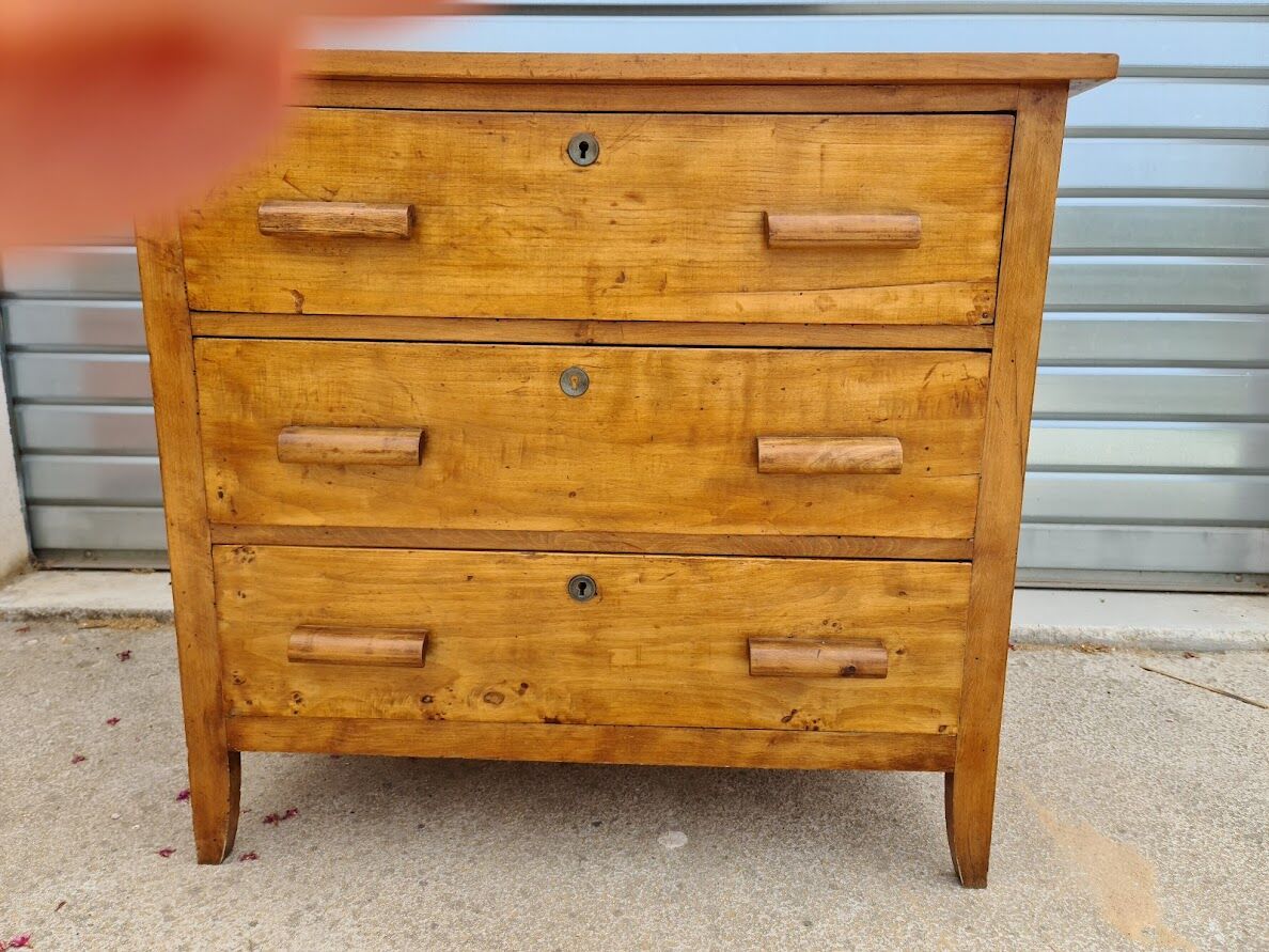 Antique solid wood chest of drawers 1940/1945