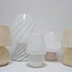 Set of 5 Mid-Century Modern mushroom table lamps in Murano glass.