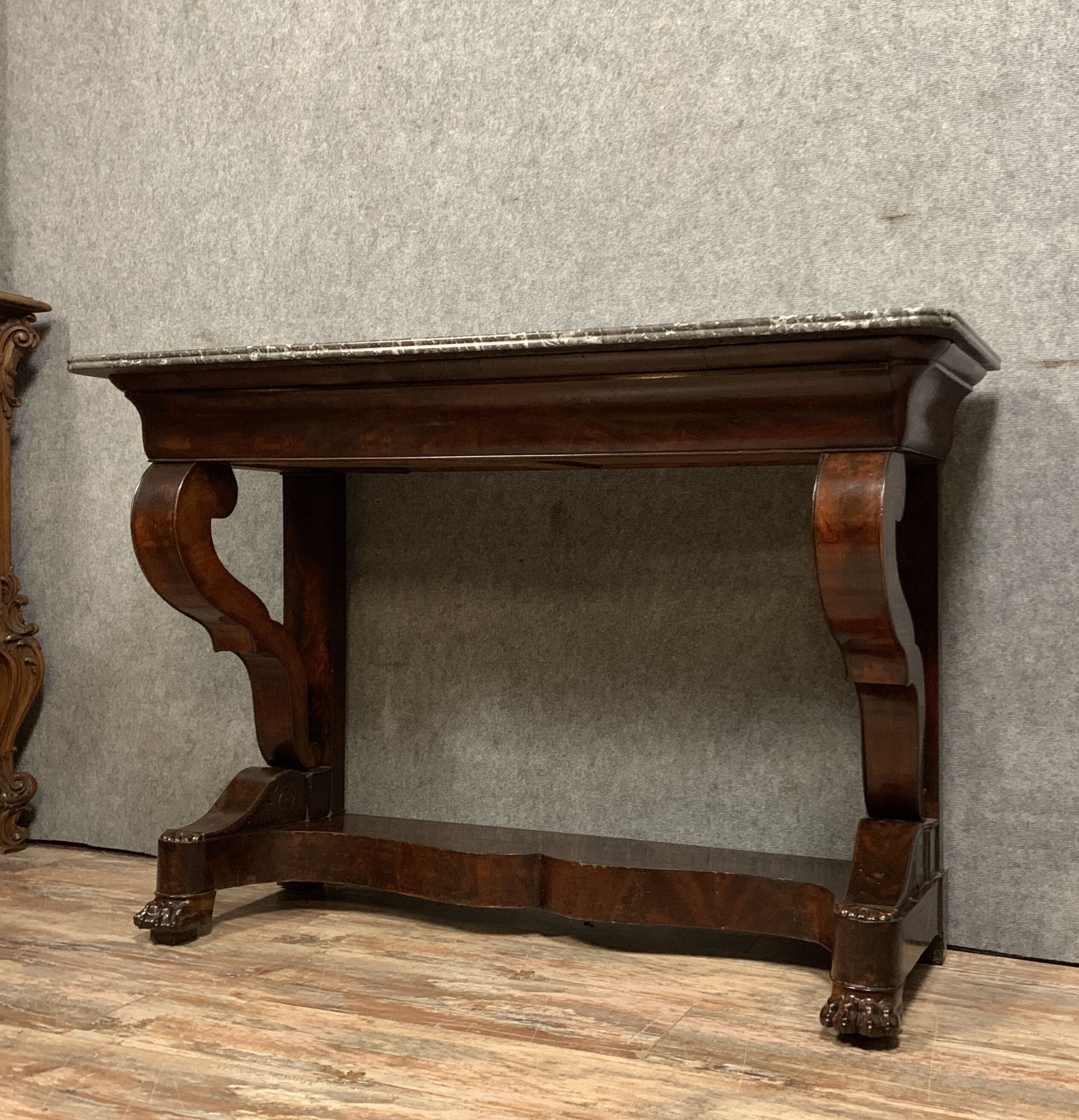 Console with crosses empire era mahogany around 1810-1820