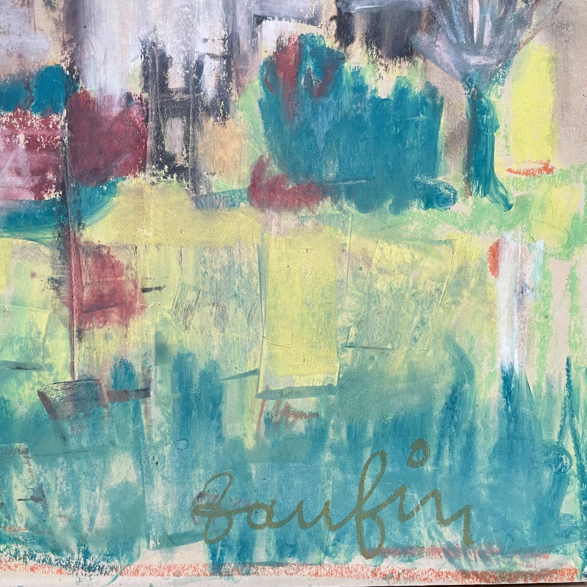Painting, gouache and pastel chalk, Jacques Daufin, 1960s