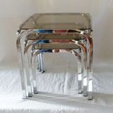 Trio of square pull out tables
