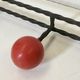 Vintage wrought iron wall coat rack 3 blue, red and green wooden balls hooks