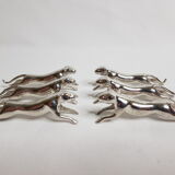 Art Deco Panther Knife Carriers (6) - Silver Metal