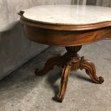 Side table Louis Philippe walnut and marble