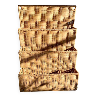 Vintage rattan storage basket