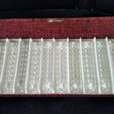 Set of 10 triangular lead crystal knife rests