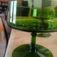 5 antique green champagne coupes