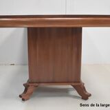 Rectangular table in solid mahogany and plated 1930/1940