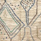 Moroccan Berber carpet Azilal with blue and green motifs 2,45x1,48m