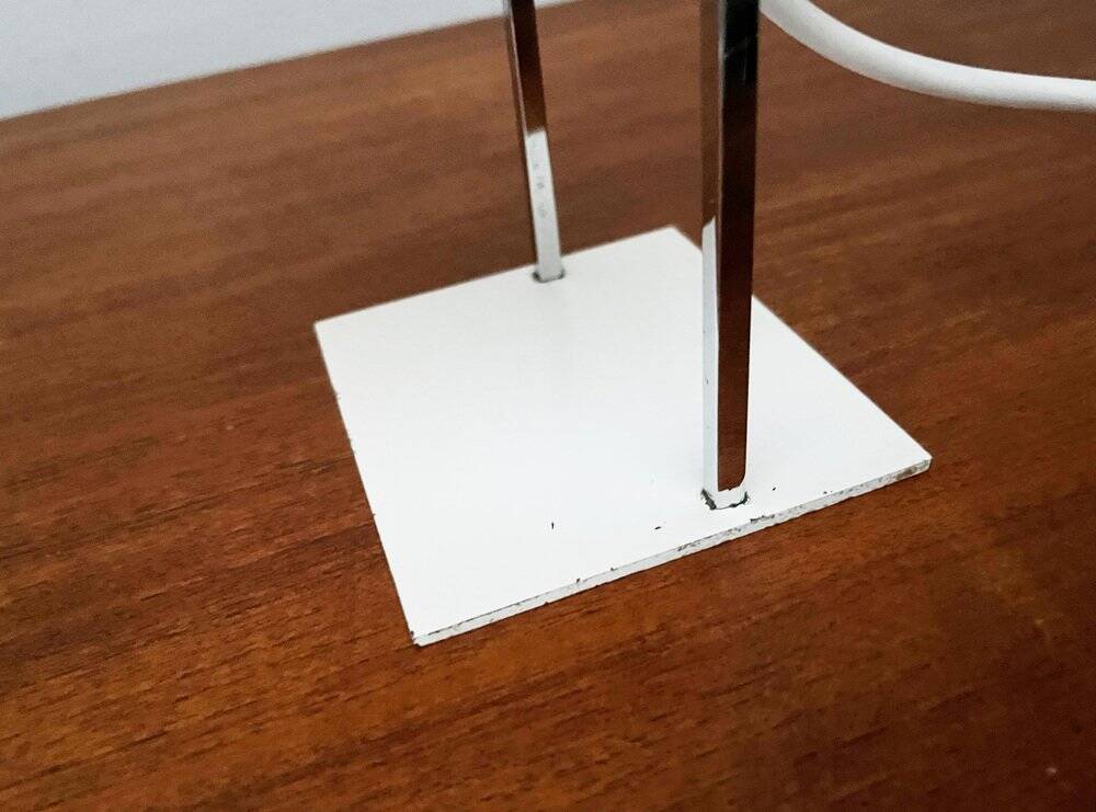 Mid-century minimalist German table lamp in cube by Kaiser Idell Leuchten, 1960s.