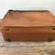 Old suitcase travel leather brown70s vintage