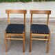 Table ronde en bois massif et 2 chaises scandinaves ikea nackanäs
