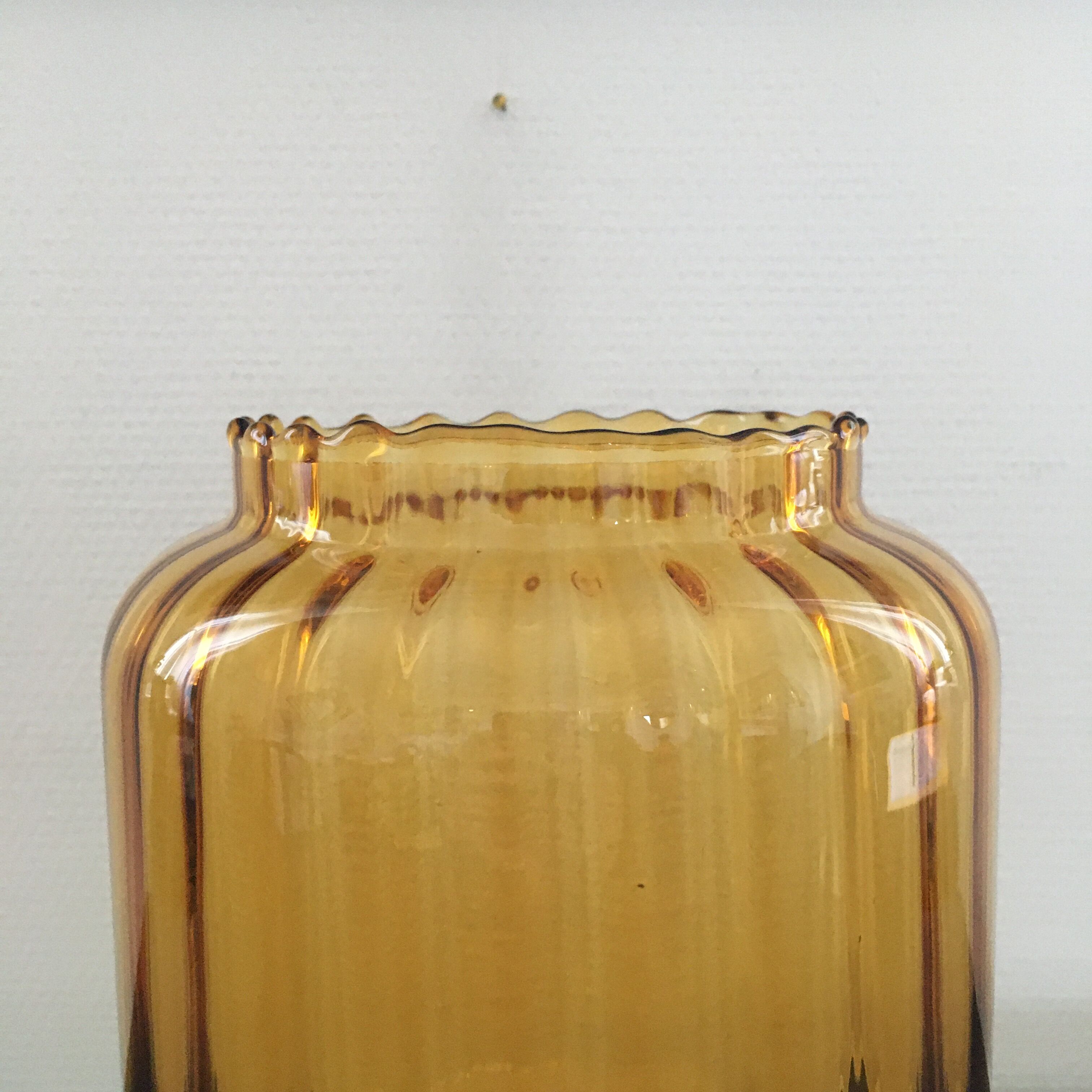 Scandinavian amber glass vase