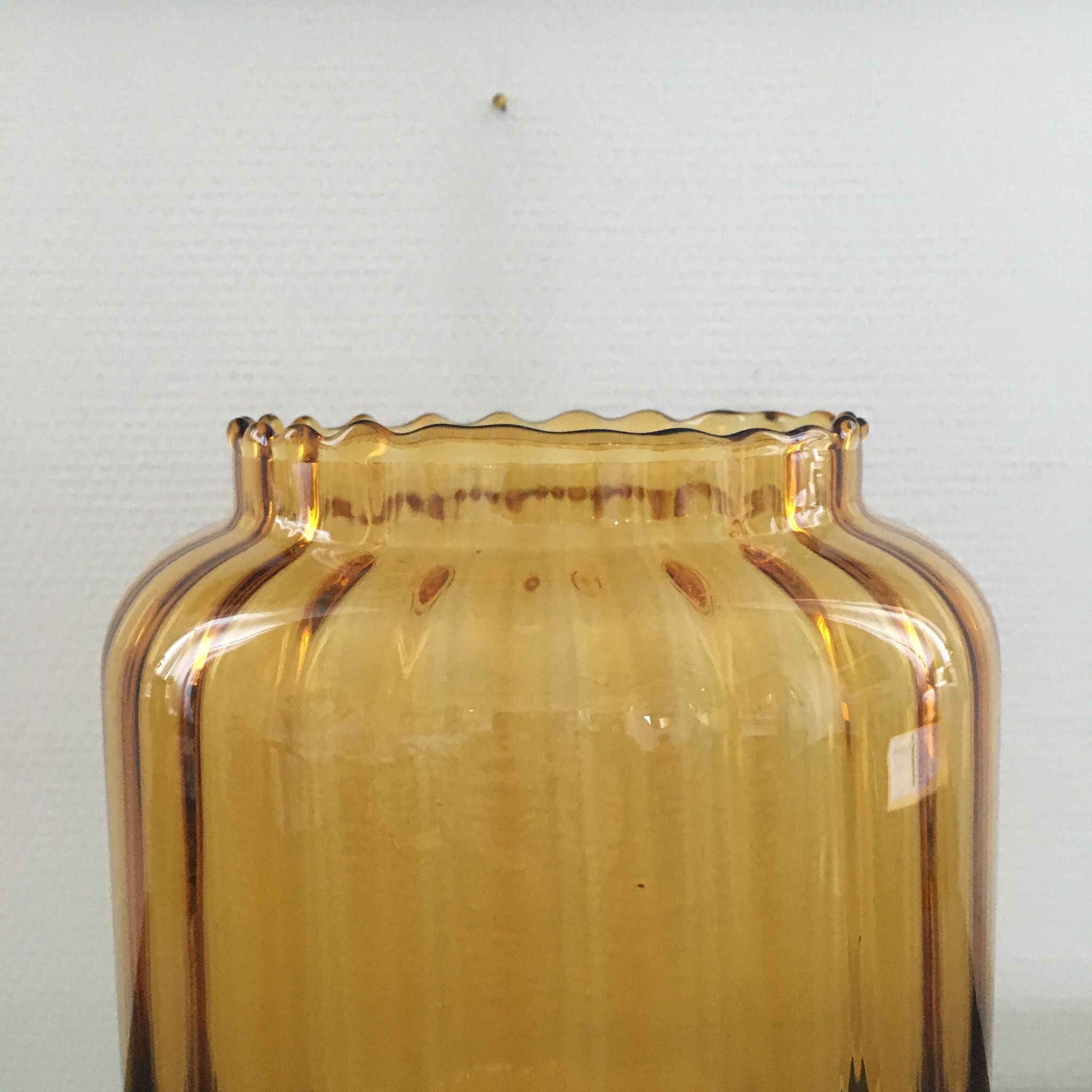 Scandinavian amber glass vase