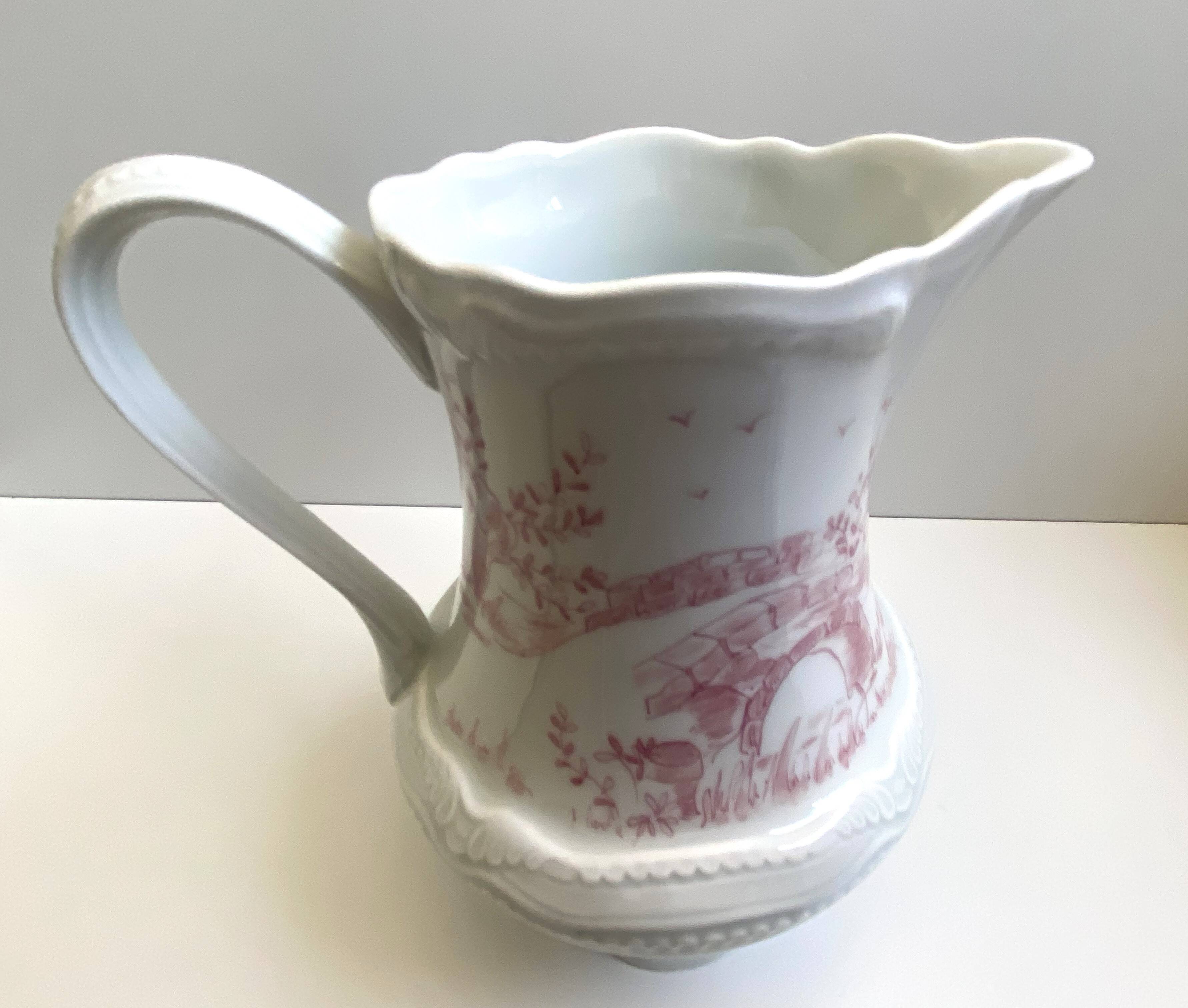 Pitcher Jug Cream Jug Milk Porcelain Cherbourg Louis XV Style