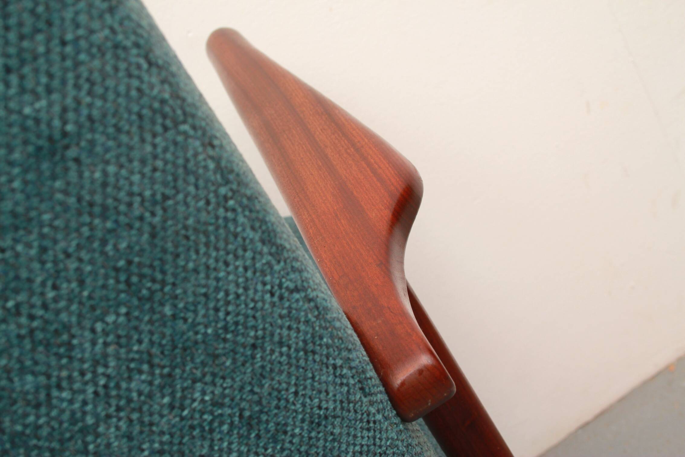 1960s armchair high back in teak, restored