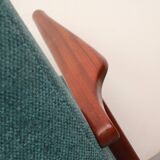 1960s armchair high back in teak, restored