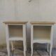 Pair of bedside tables, Elle and Lui, re-enchanted end tables in beige.