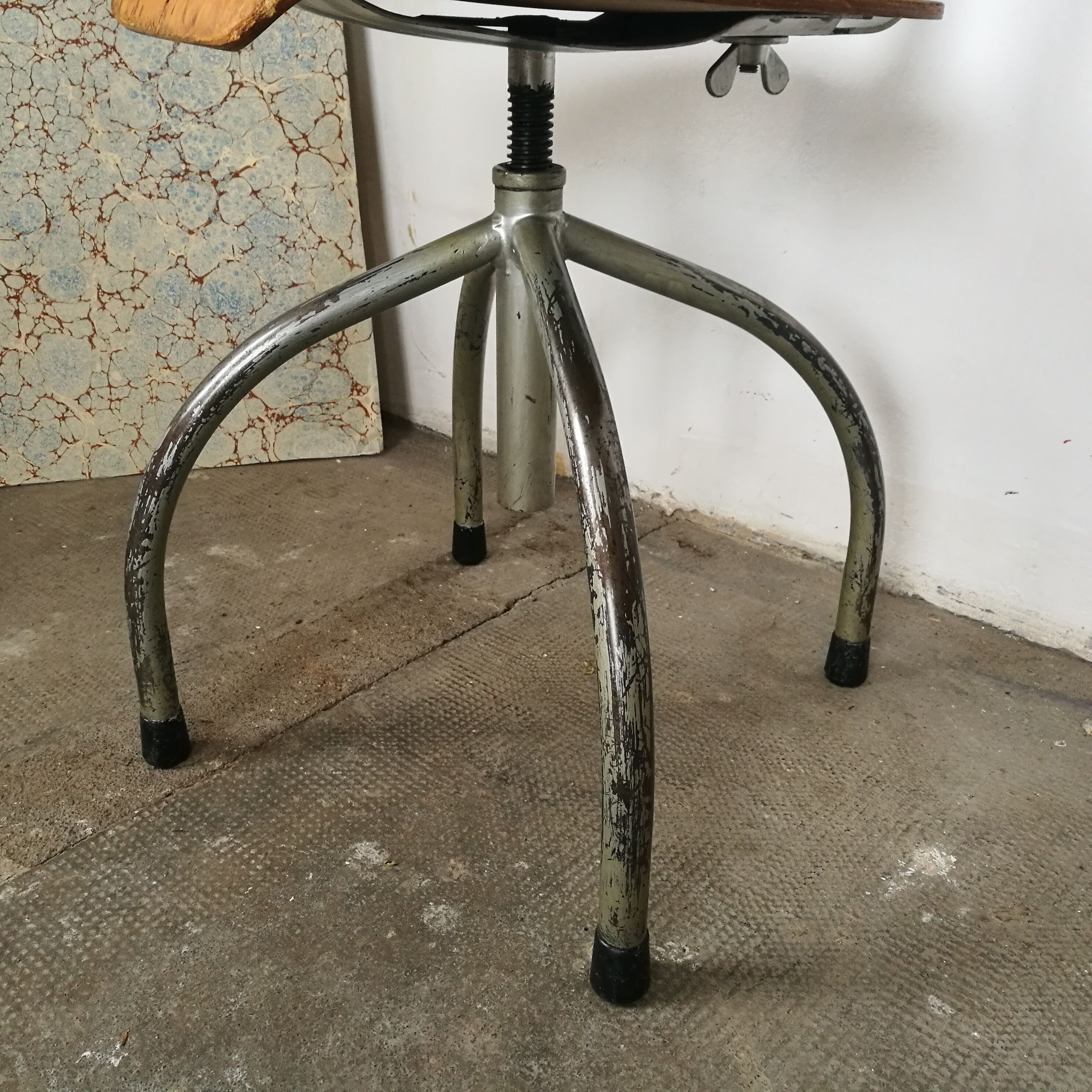 Wood and metal workshop chair