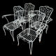 4 Provençal wrought iron armchairs