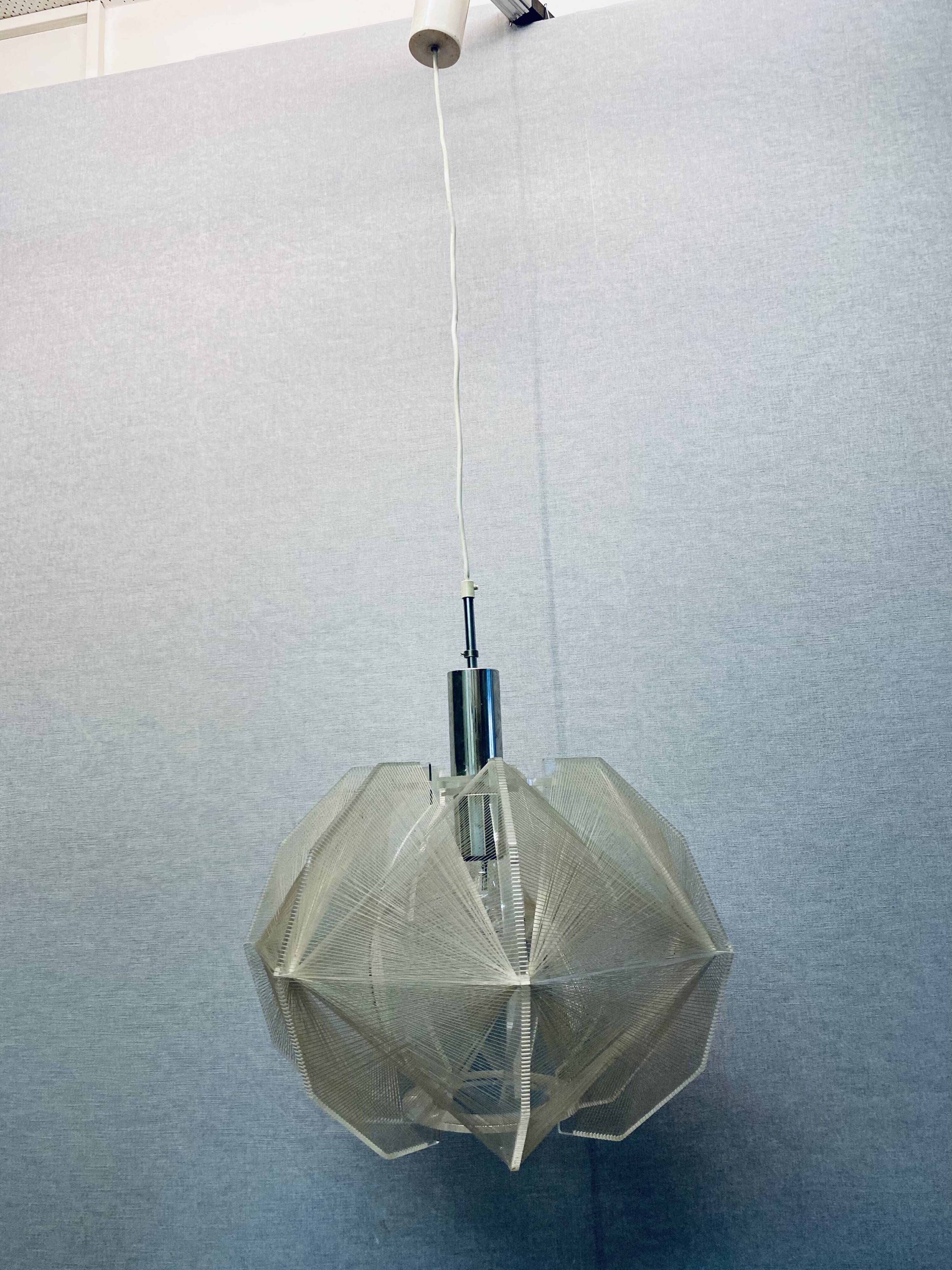 Space Age Sompex pendant lamp Perspex by Paul Secon