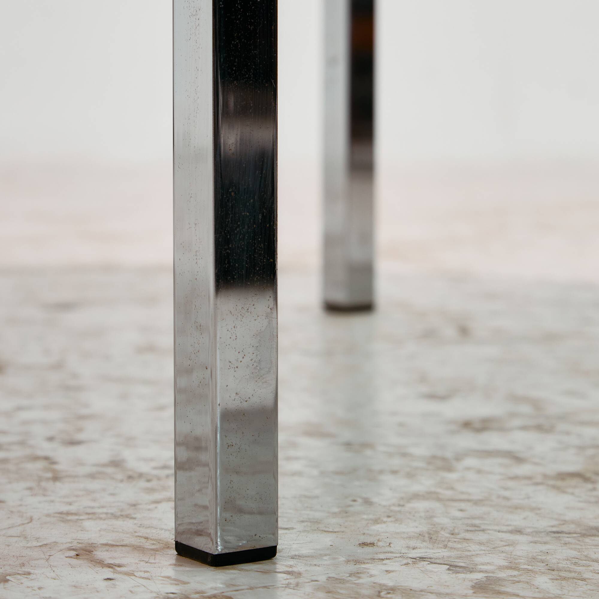 Chrome and glass coffee table