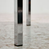 Table basse en chrome et verre