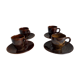 Beauvaisis Warluis 4 cup and sandstone sub-cup set