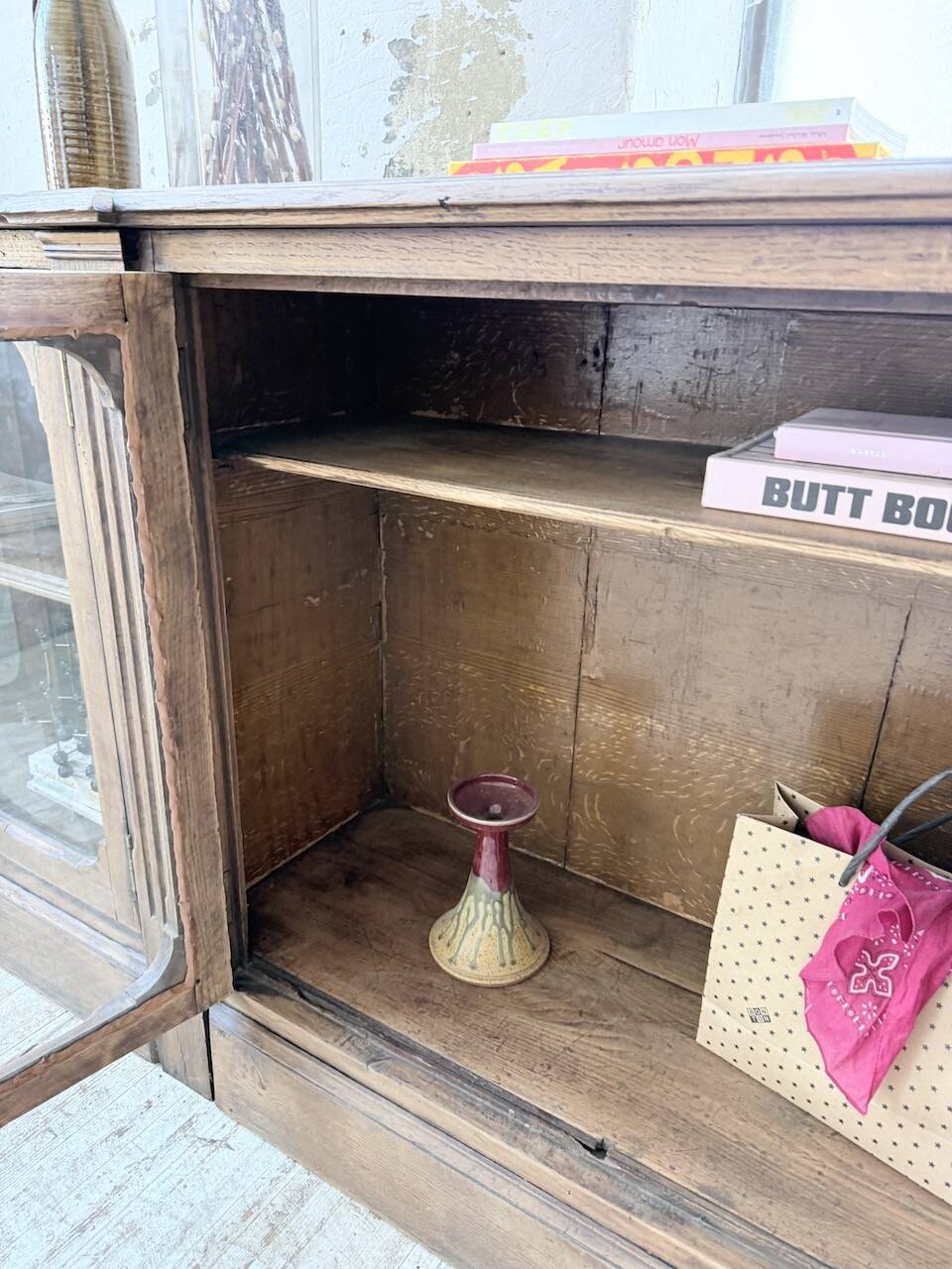 Enfilade display cabinet, solid oak, 1920.