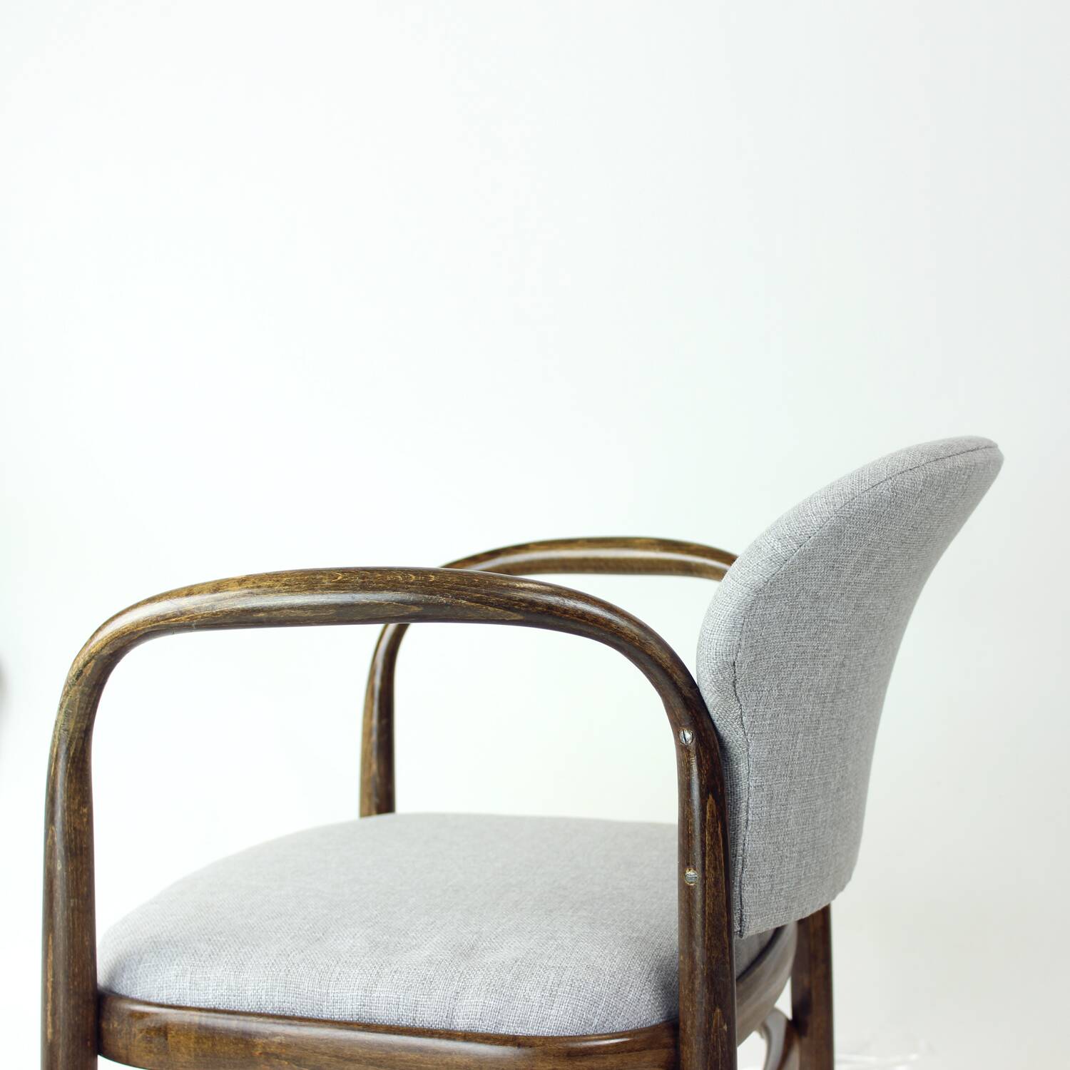 Curved wooden armchair, Czechoslovakia, 1950s