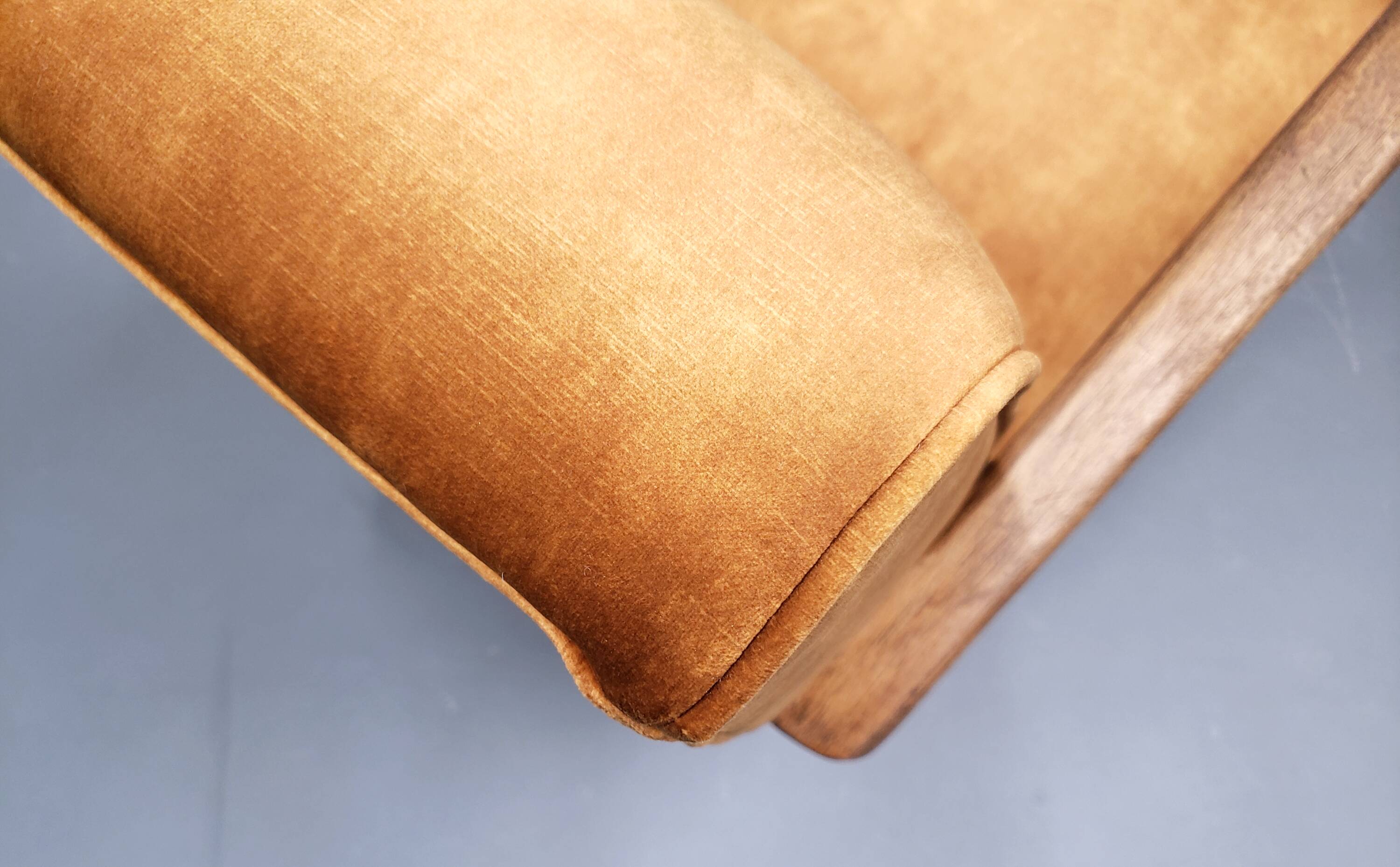 1930 Jindrich Halabala Bentwood Armchair in Rust Brown Velvet