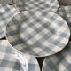 Set of 6 flat plates digoin sarreguemines model "scottish" sky blue 40s-50s