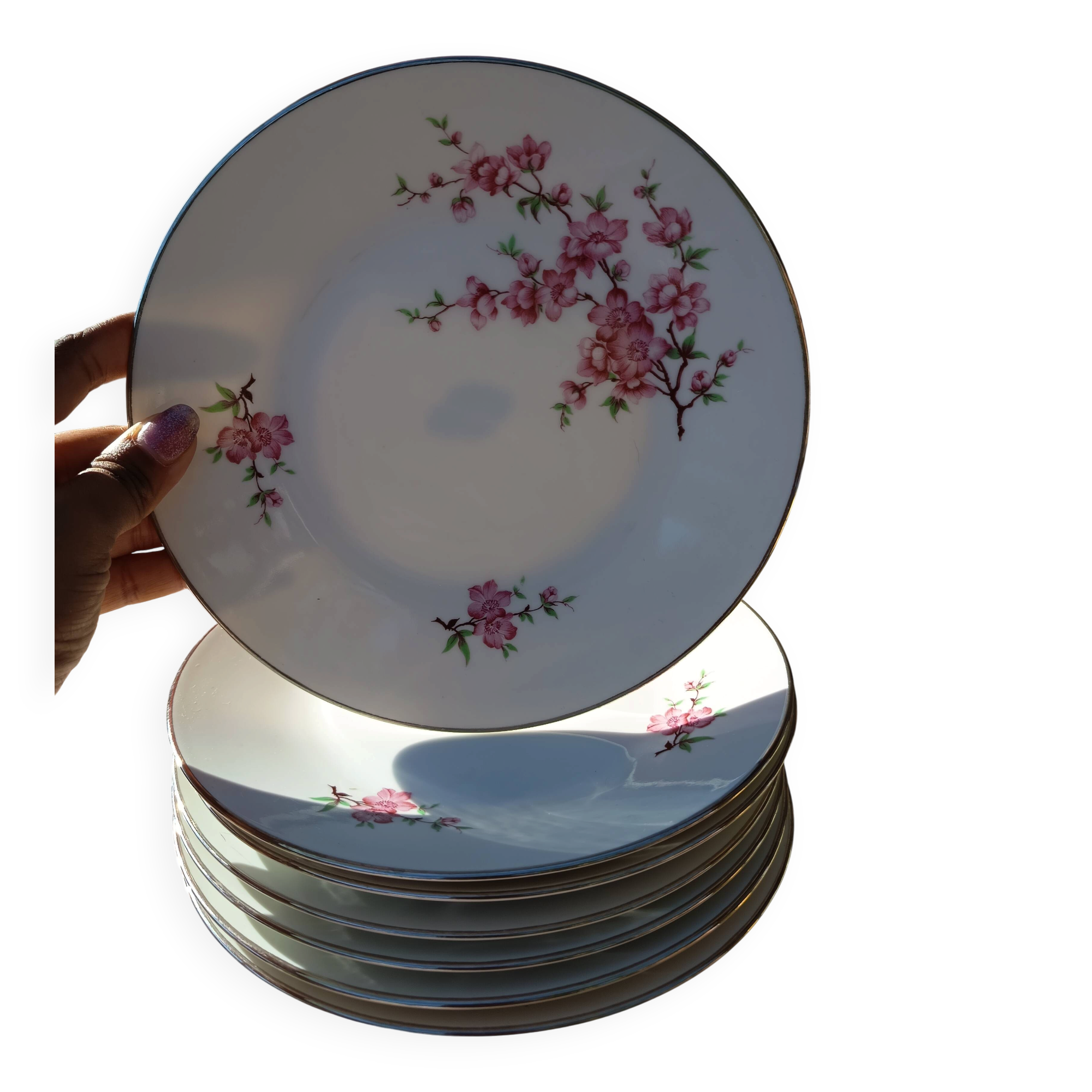 Lot de 7 assiettes à dessert
