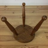 Tabouret tripode chêne massif art déco