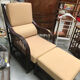 Rattan armchair and footrest