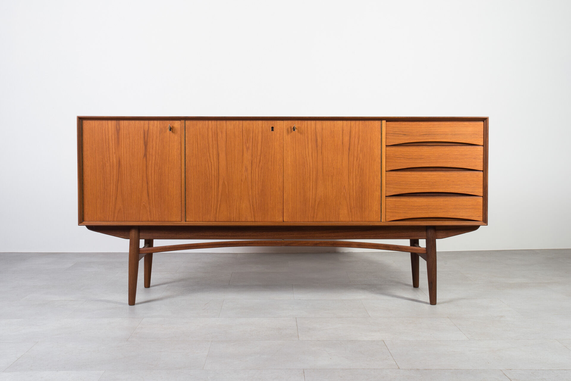 Midcentury Teak Sideboard, Norway, 1960s, Gustav Bahus Style, Fully Restore