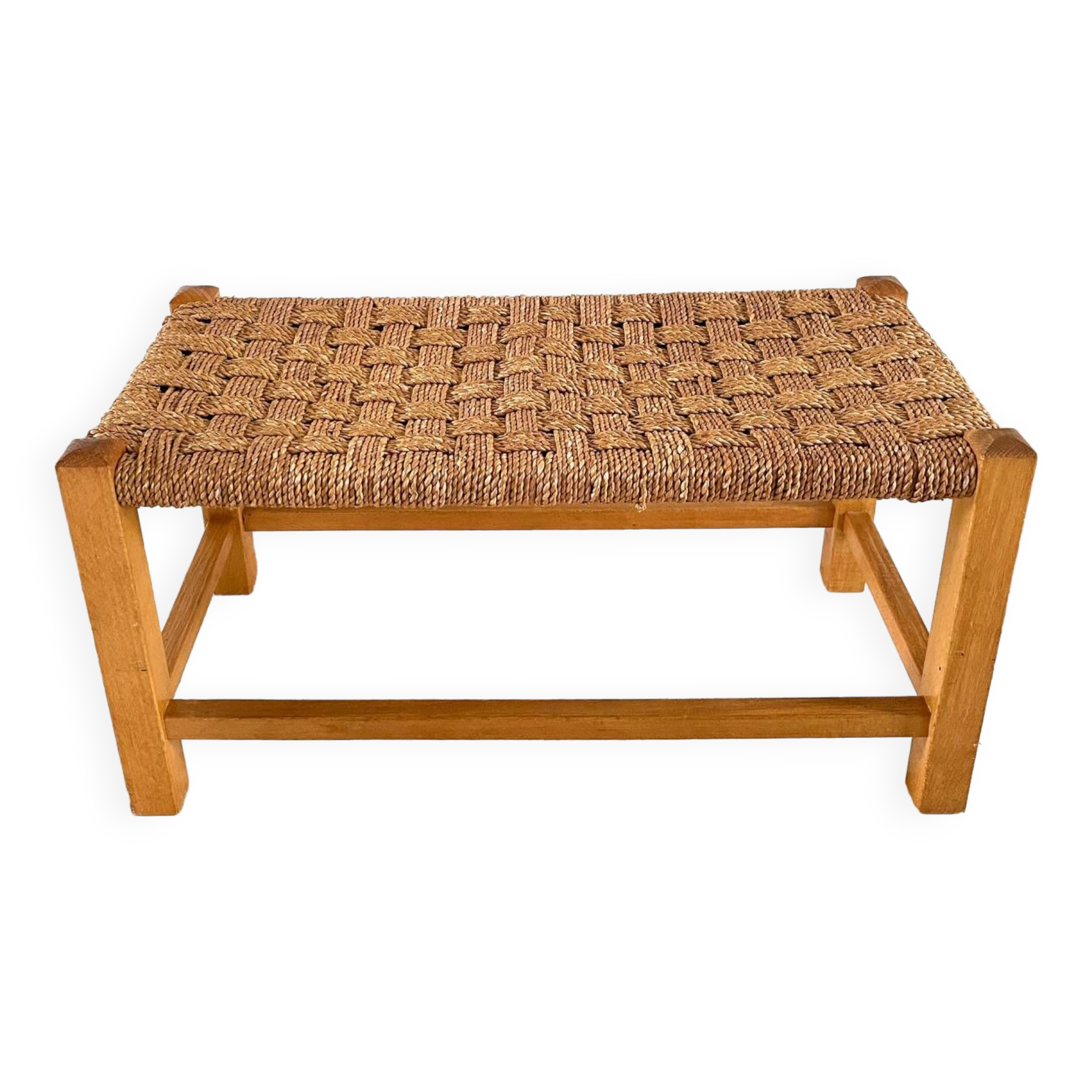 Stool bench wood and rope vintage bohemian spirit