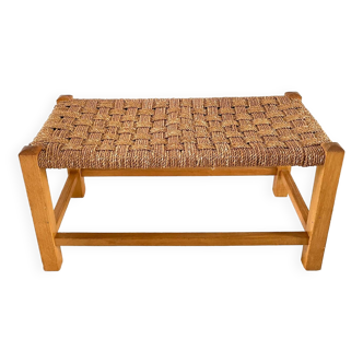 Stool bench wood and rope vintage bohemian spirit