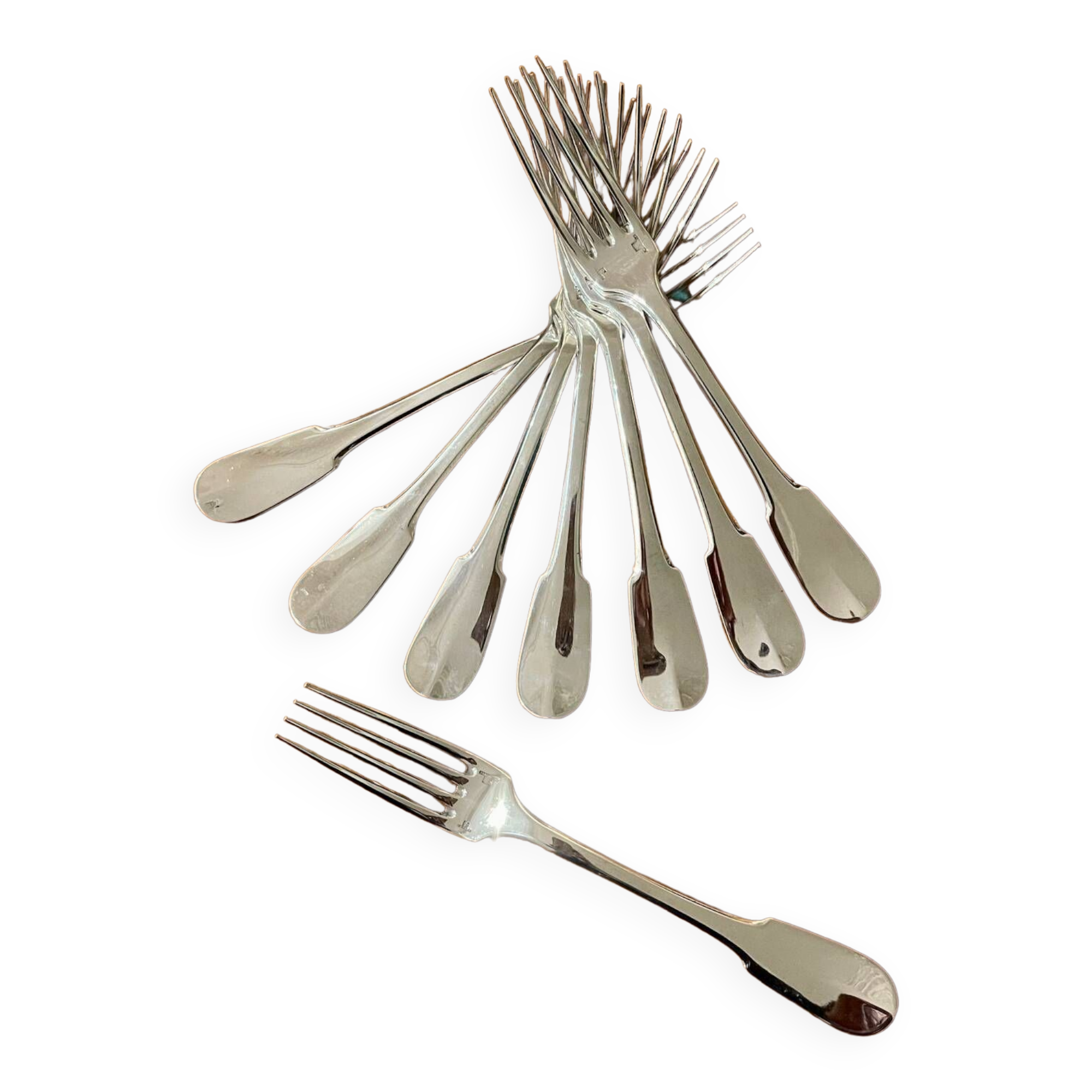 8 fourchettes 20,5 cm christofle cluny vieux paris très bon état