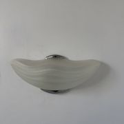 Pair of vintage chrome and sandblasted glass wall lights, Italy, 1970s