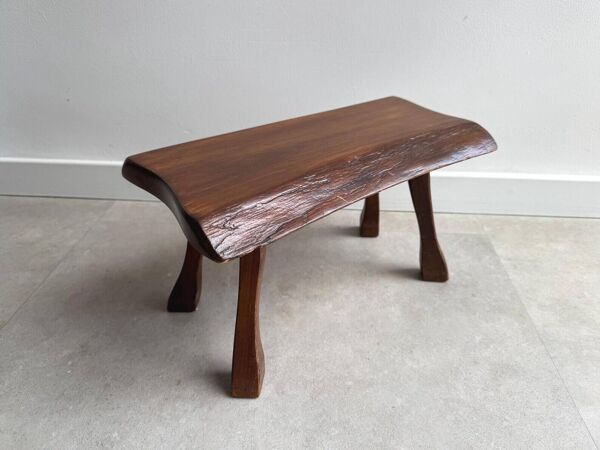 Ensemble de 2 tables d'appoint en tronc d'arbre vintage