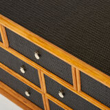 Commode bambou rotin laiton French Riviera 1960