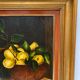 Framed paint with peaches, pears and pheasants