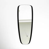 Large Mid Century wall mirror with extraordinary black glass frame