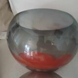 Table lamp in plexiglass and orange flower 70's