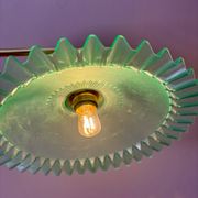Applique coudée abat-jour vintage en plastique vert