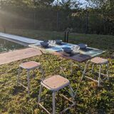 Vintage rectangular folding garden table