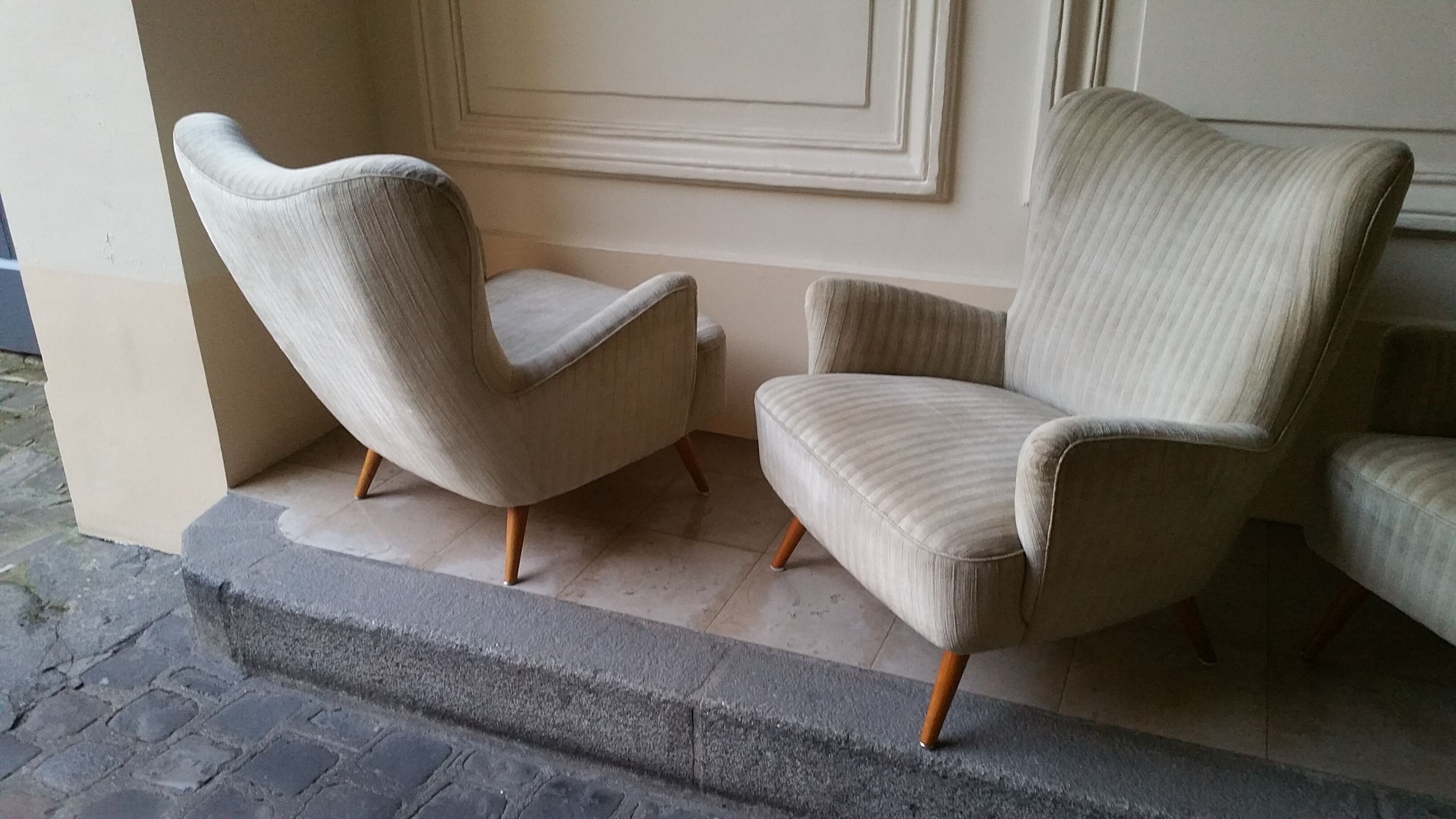 Organic wingback chairs in the 50-60s vintage armchair